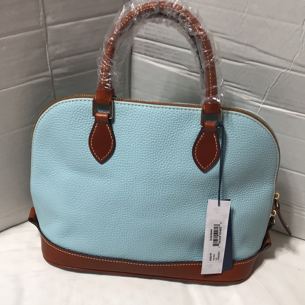 Dooney and Bourke leather dome handbag with double straps. NWT - Picture 4 of 15